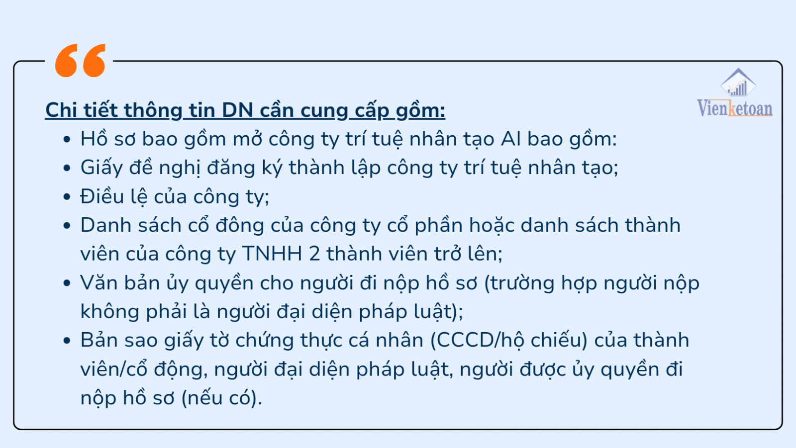 Thủ tục/ hồ sơ để thành lập công ty trí tuệ nhân tạo, lập trình là gì?