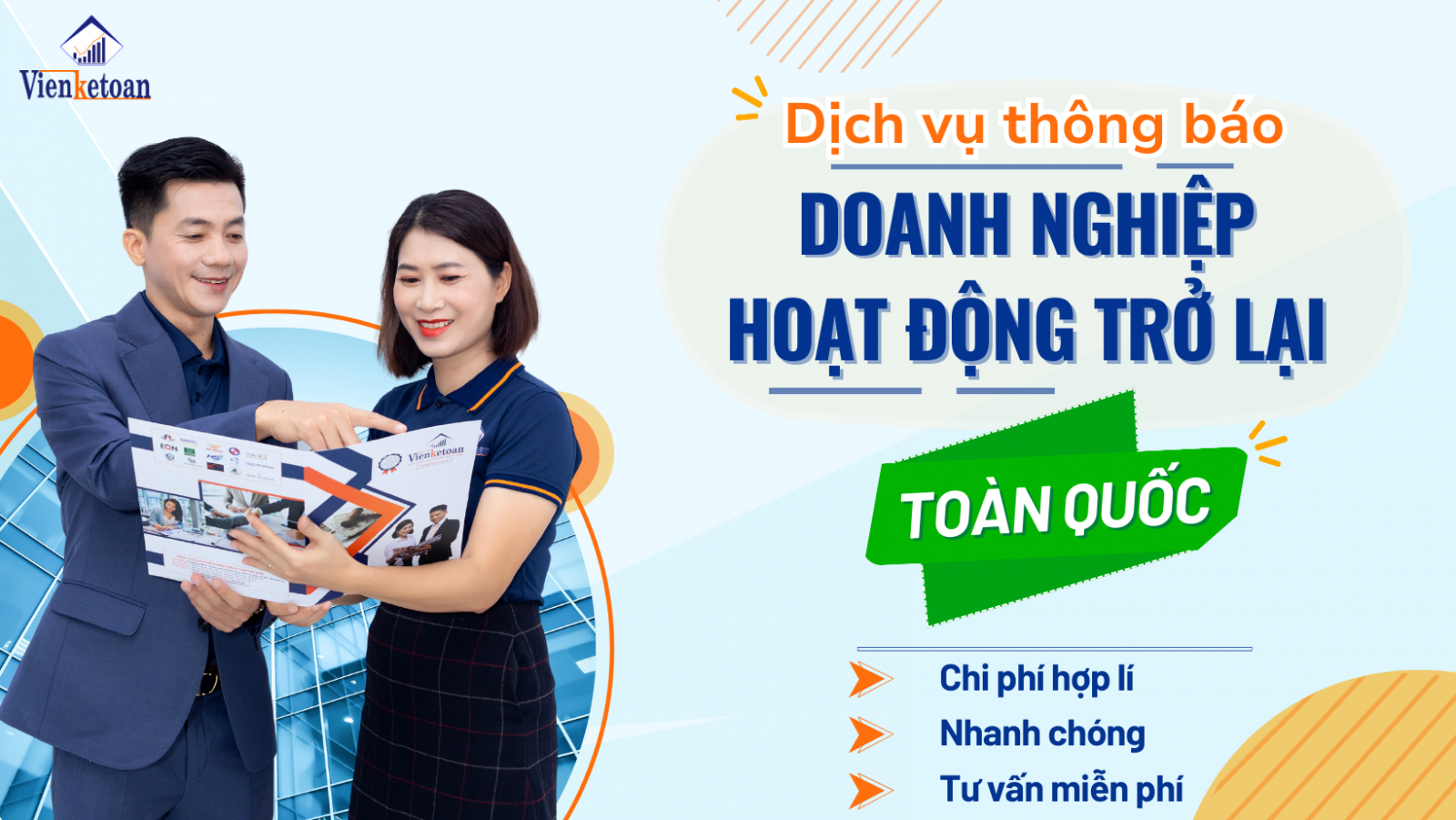 Dịch vụ thông báo kinh doanh trở lại sau thời gian công ty tạm ngừng