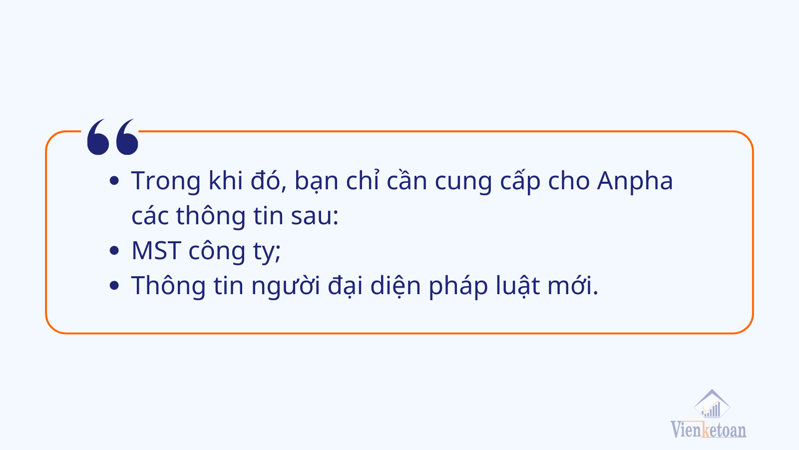 Các thông tin doanh nghiệp cần cung cấp cho Viện Kế Toán