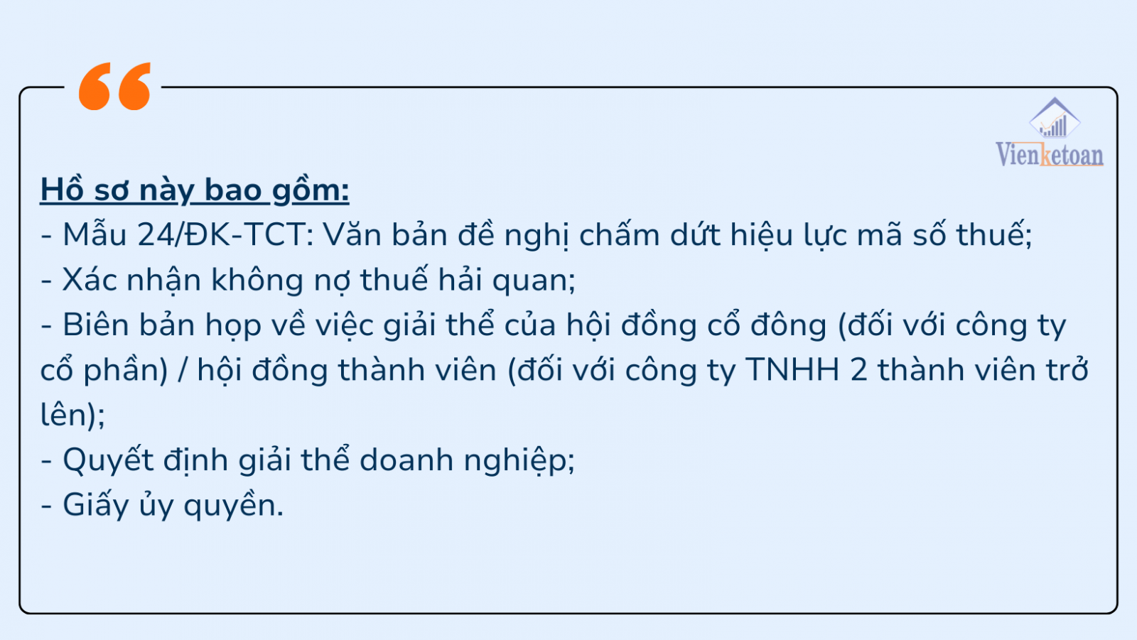 Hồ sơ, thủ tục giải thể công ty/ doanh nghiệp nộp lên cơ quan thuế