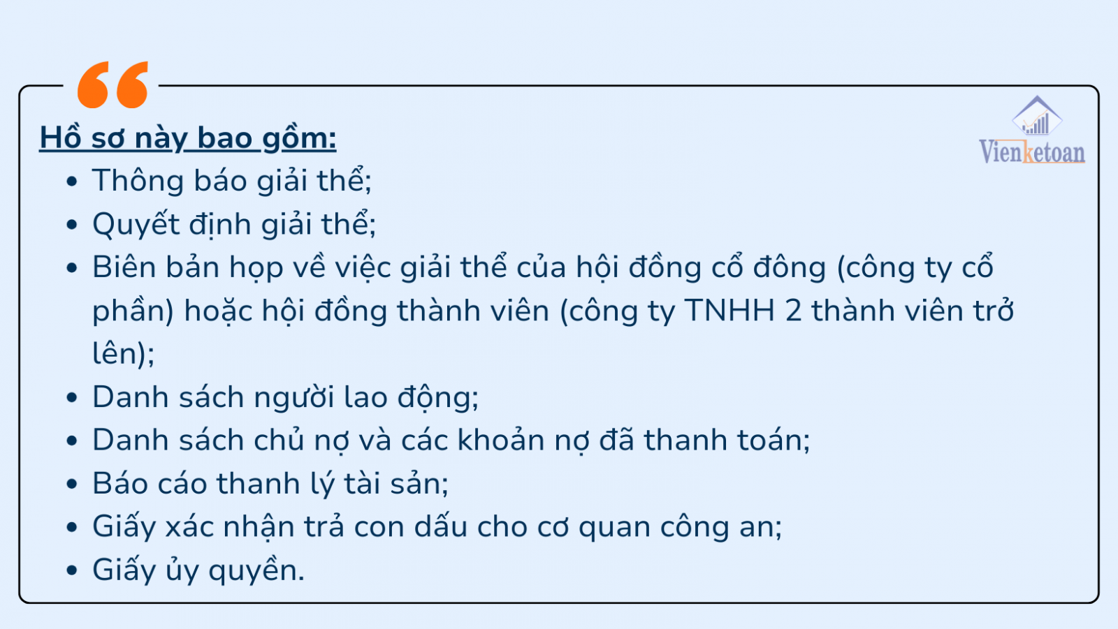 Hồ sơ giải thể công ty/ doanh nghiệp đã phát sinh hoặc chưa phát sinh hoá đơn nộp lên Phòng đăng ký kinh doanh