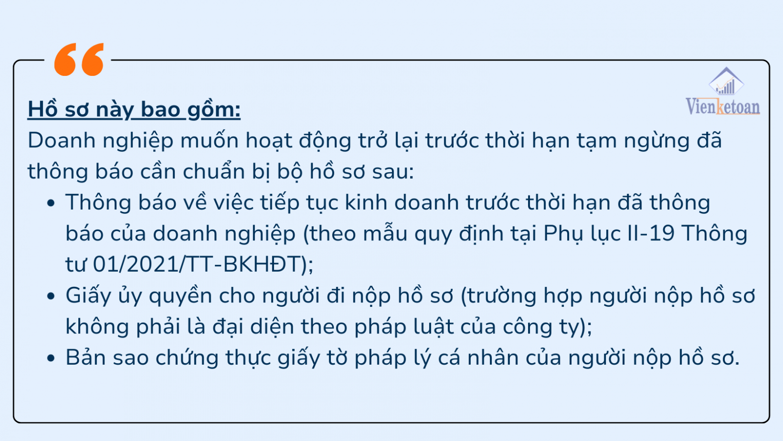 hồ sơ, thủ tục thông báo kinh doanh trở lại sau khi tạm ngừng của doanh nghiệp gồm những gì?