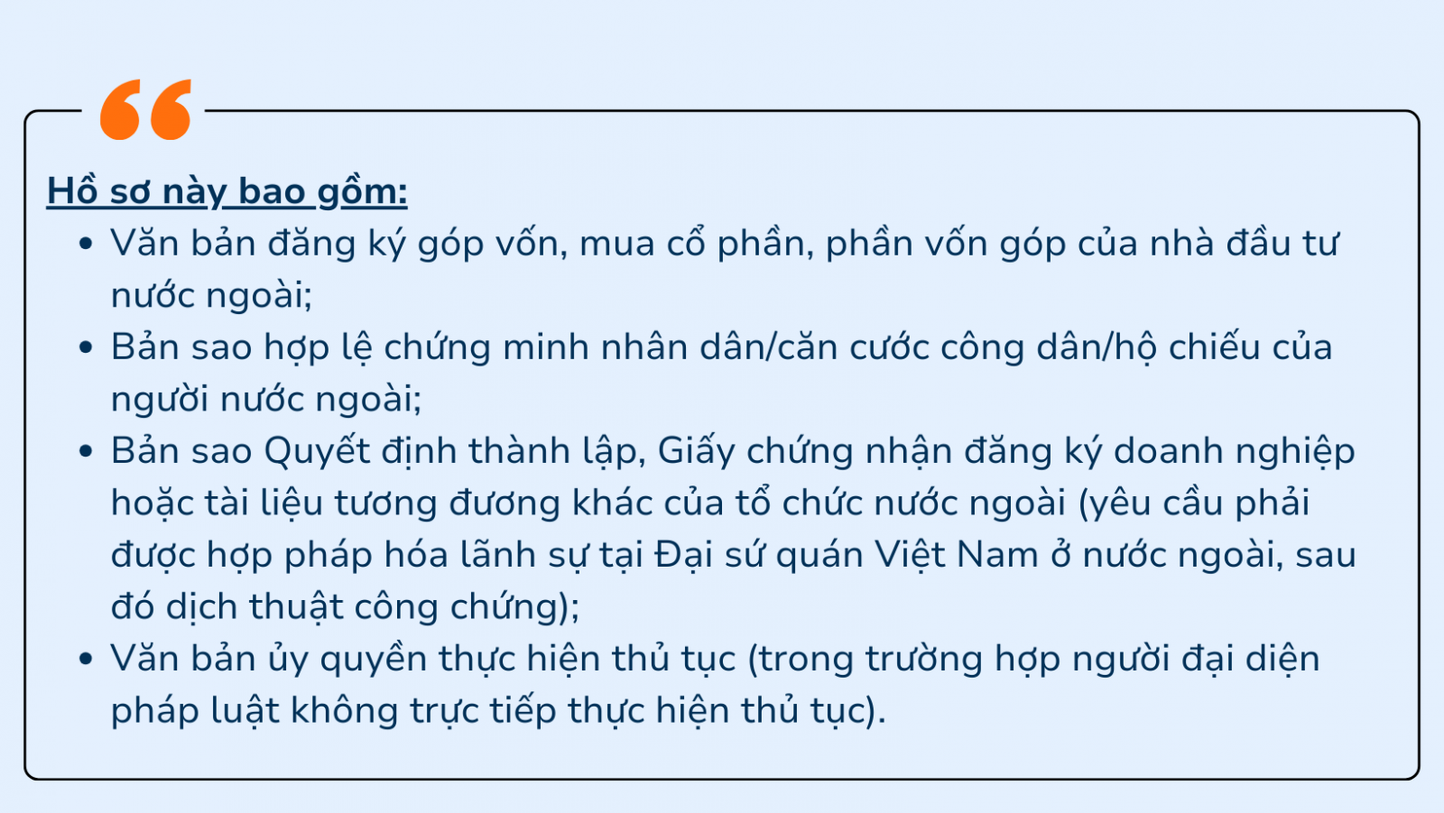 thủ tục xin cấp văn bản có đủ điều kiện để góp vốn đối với nhà đầu tư nước ngoài