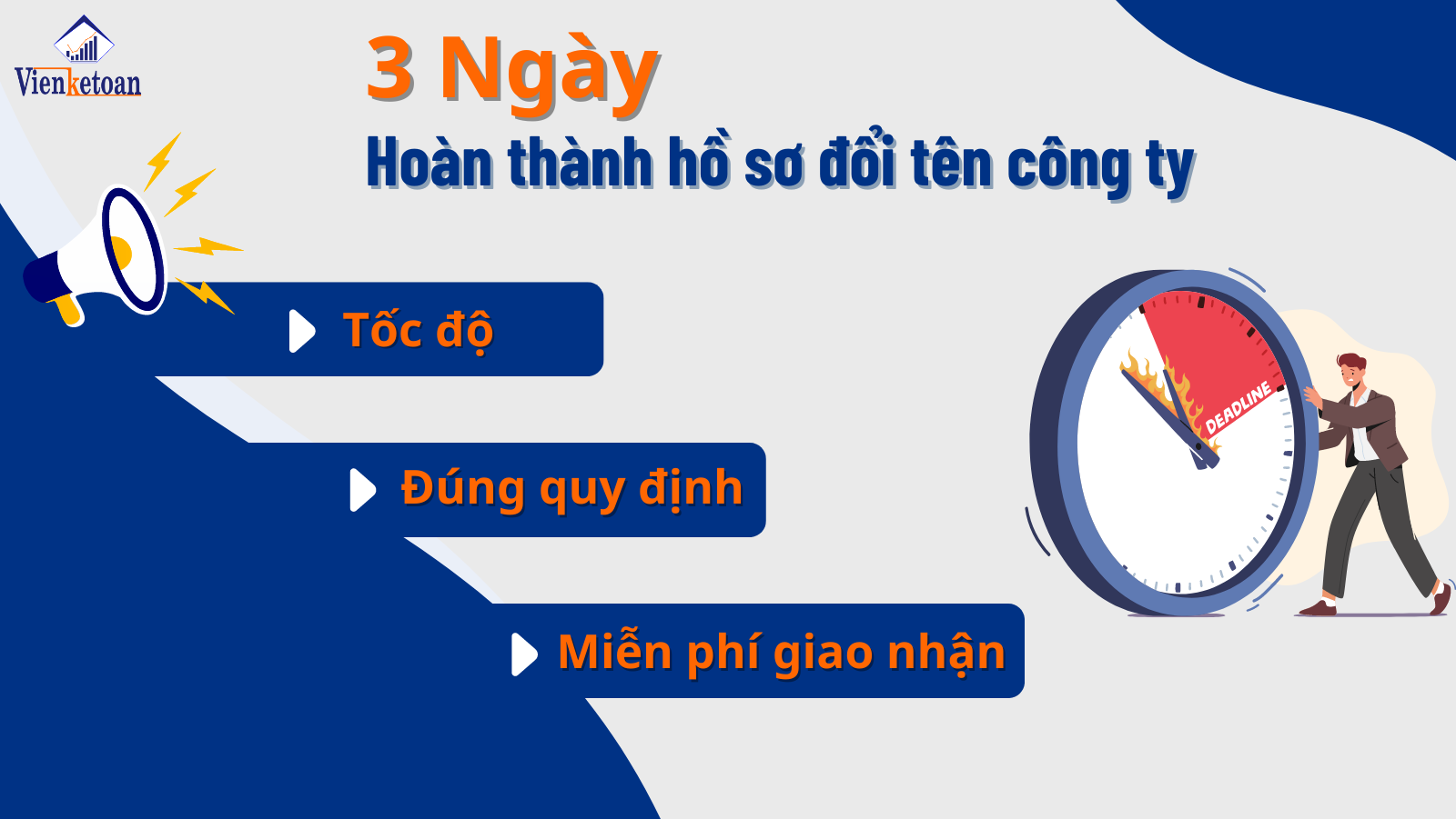  Thời gian Viện Kế Toán hoàn tất dịch vụ thay đổi tên công ty 