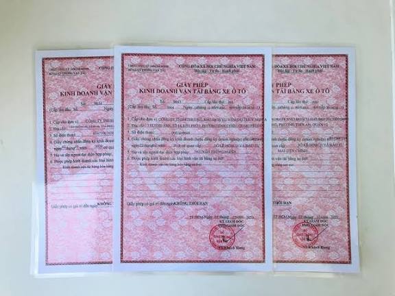 giấy phép kinh doanh vận tải