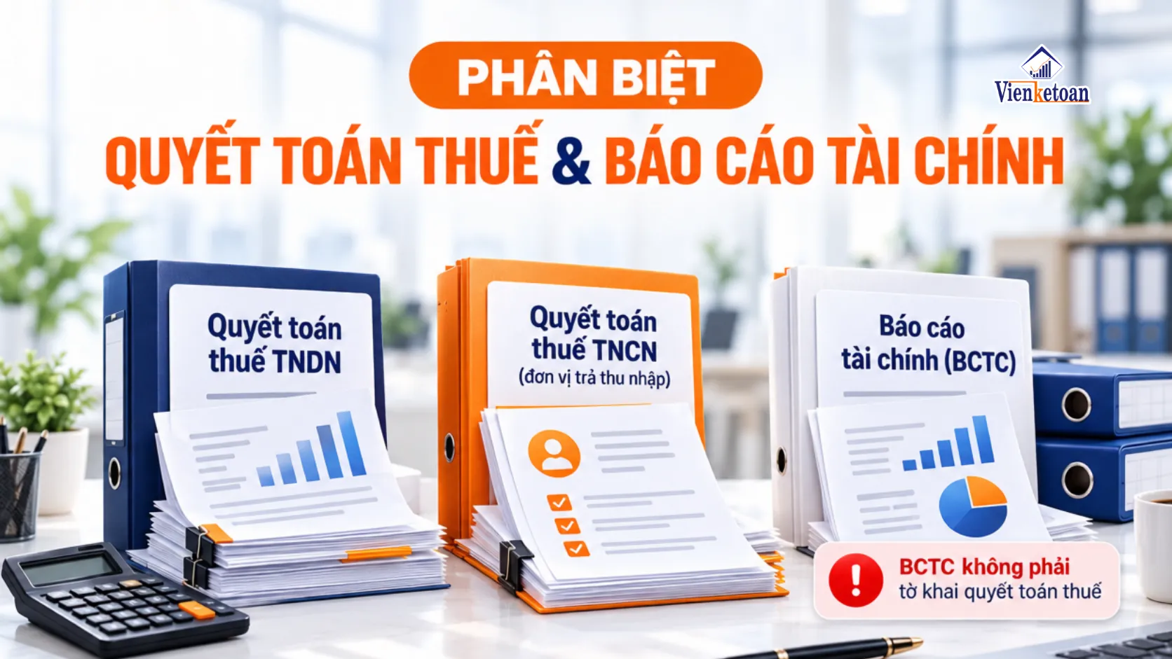 Ba nhóm hồ sơ liên quan đến thuế TNDN, TNCN và báo cáo tài chính